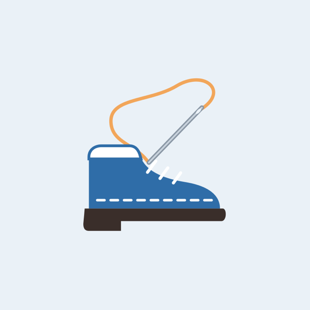 くつと針と糸の絵